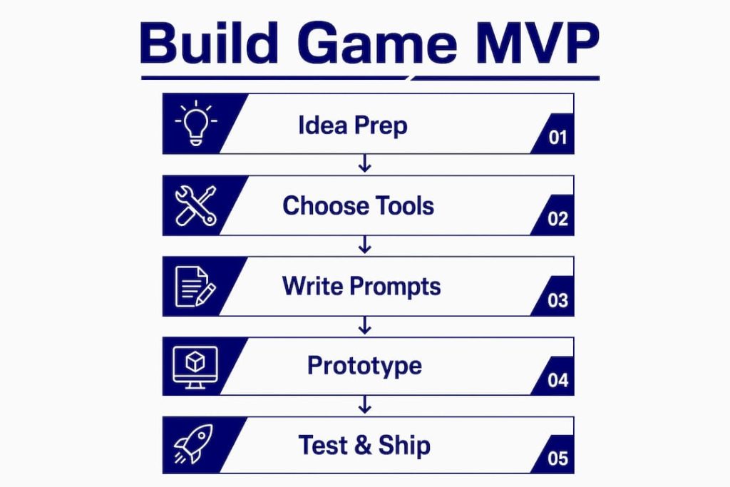 Infographic showing steps to build a game MVP