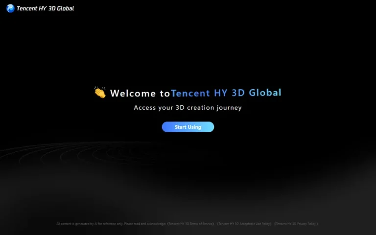 Tencent HY 3D homepage