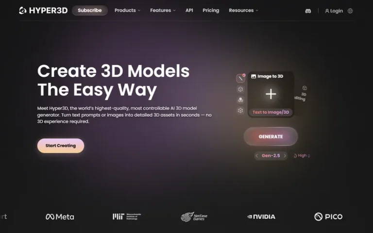 Hyper3D Rodin homepage