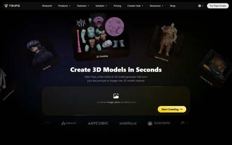 Tripo homepage